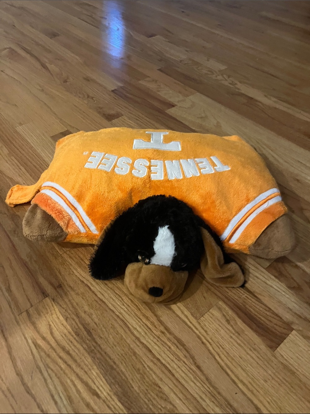Plush Dog-Shaped Accent Pillow in Bright Orange